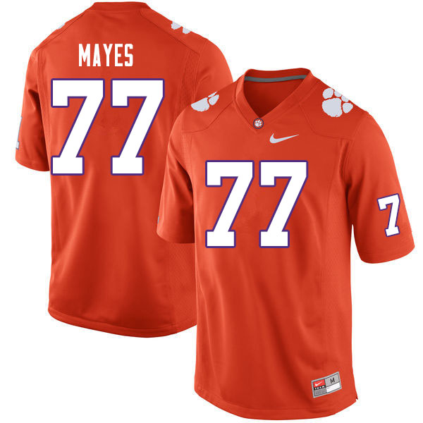 Men #77 Mitchell Mayes Clemson Tigers College Football Jerseys Sale-Orange - Click Image to Close